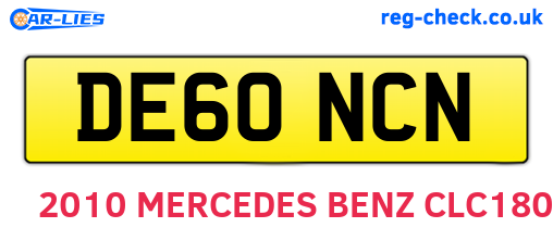 DE60NCN are the vehicle registration plates.
