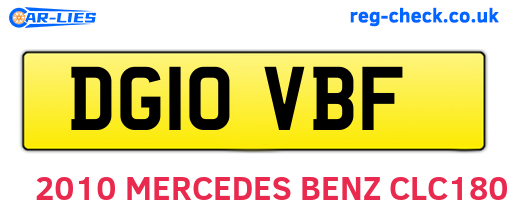DG10VBF are the vehicle registration plates.