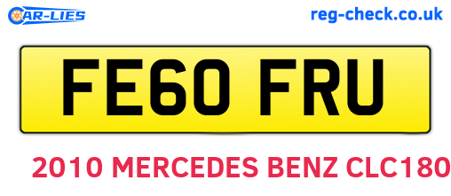FE60FRU are the vehicle registration plates.
