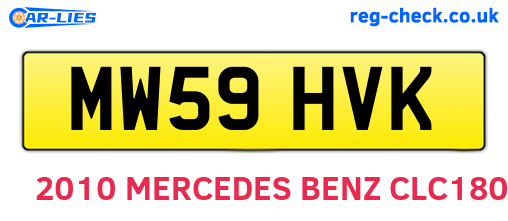 MW59HVK are the vehicle registration plates.