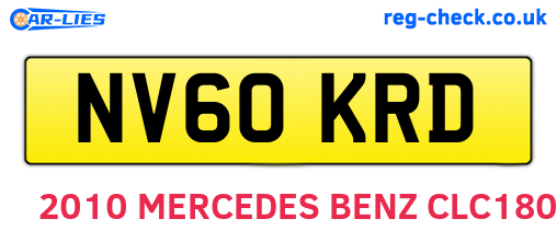 NV60KRD are the vehicle registration plates.