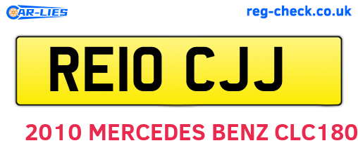 RE10CJJ are the vehicle registration plates.