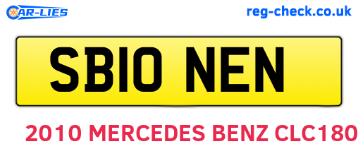 SB10NEN are the vehicle registration plates.