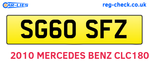 SG60SFZ are the vehicle registration plates.
