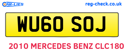WU60SOJ are the vehicle registration plates.