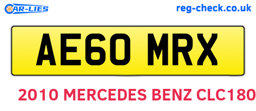 AE60MRX are the vehicle registration plates.