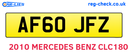 AF60JFZ are the vehicle registration plates.