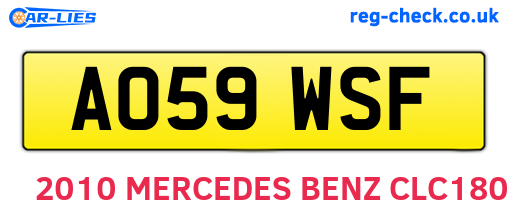 AO59WSF are the vehicle registration plates.
