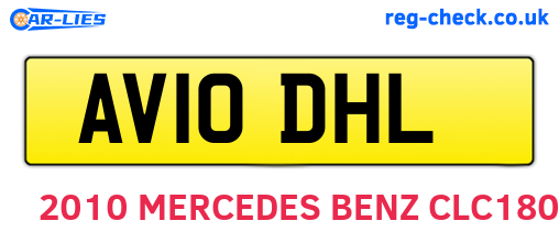 AV10DHL are the vehicle registration plates.