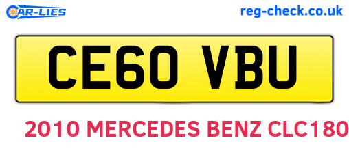 CE60VBU are the vehicle registration plates.