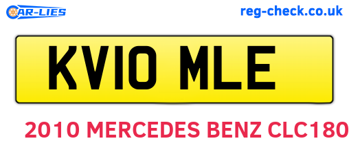 KV10MLE are the vehicle registration plates.