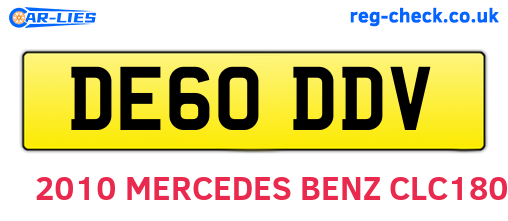 DE60DDV are the vehicle registration plates.