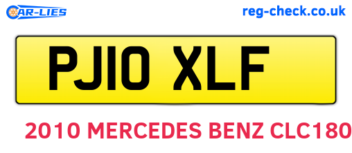 PJ10XLF are the vehicle registration plates.