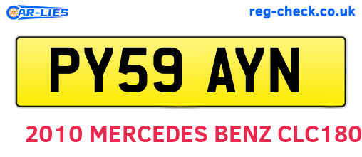 PY59AYN are the vehicle registration plates.