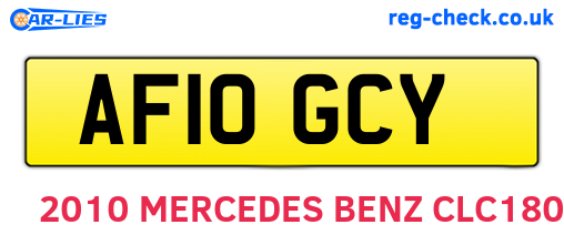 AF10GCY are the vehicle registration plates.
