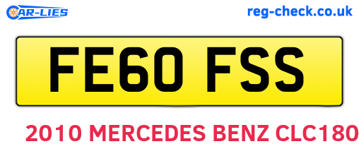FE60FSS are the vehicle registration plates.