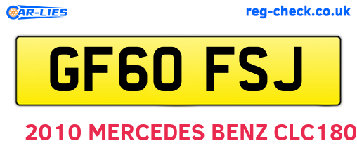 GF60FSJ are the vehicle registration plates.
