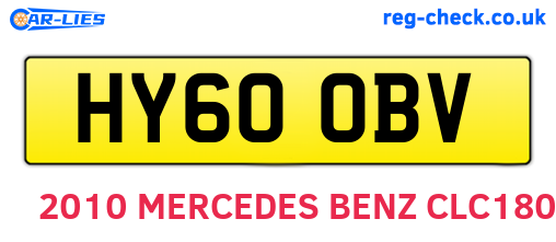 HY60OBV are the vehicle registration plates.