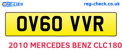 OV60VVR are the vehicle registration plates.