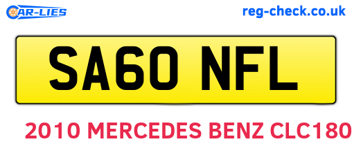SA60NFL are the vehicle registration plates.