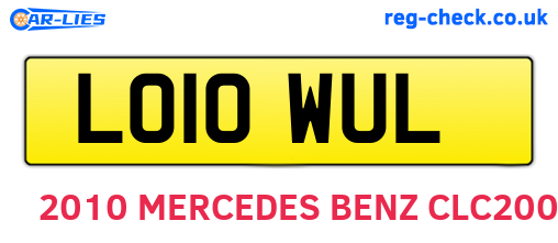 LO10WUL are the vehicle registration plates.