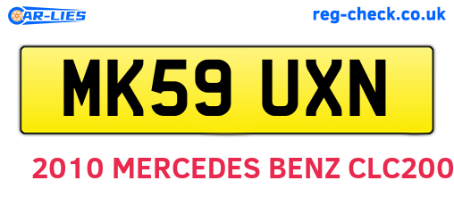 MK59UXN are the vehicle registration plates.