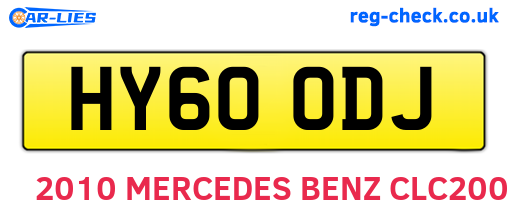 HY60ODJ are the vehicle registration plates.