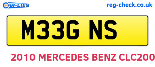 M33GNS are the vehicle registration plates.