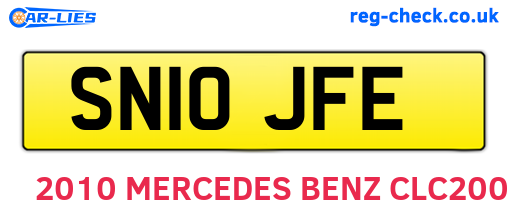 SN10JFE are the vehicle registration plates.