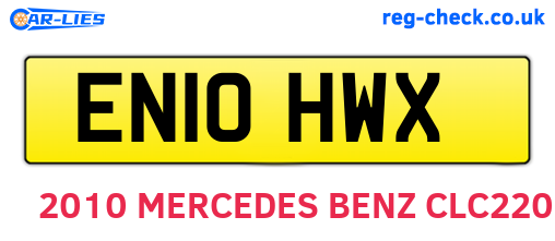 EN10HWX are the vehicle registration plates.