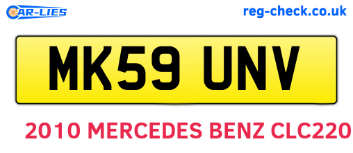 MK59UNV are the vehicle registration plates.