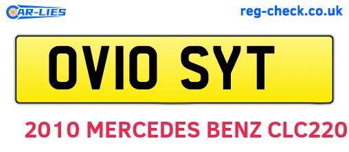 OV10SYT are the vehicle registration plates.