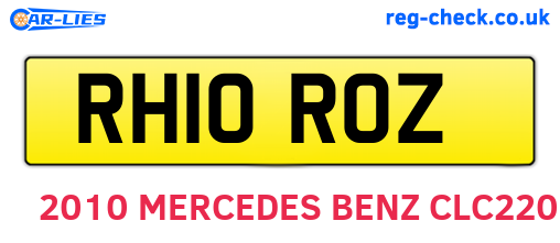 RH10ROZ are the vehicle registration plates.