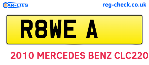 R8WEA are the vehicle registration plates.