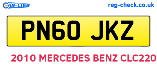 PN60JKZ are the vehicle registration plates.