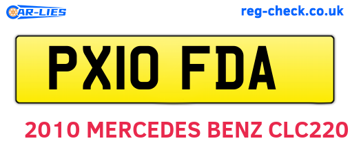 PX10FDA are the vehicle registration plates.