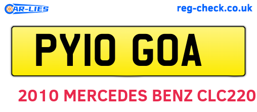 PY10GOA are the vehicle registration plates.