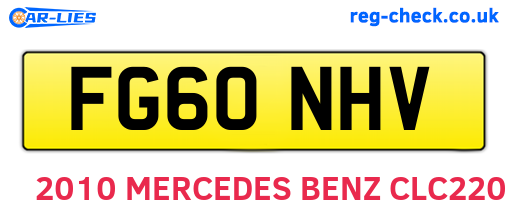 FG60NHV are the vehicle registration plates.