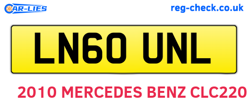 LN60UNL are the vehicle registration plates.