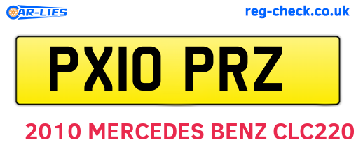 PX10PRZ are the vehicle registration plates.