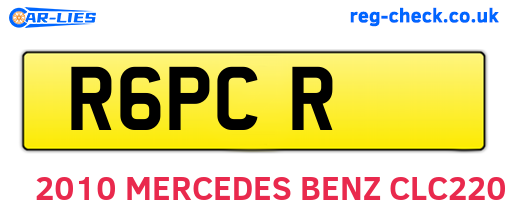 R6PCR are the vehicle registration plates.