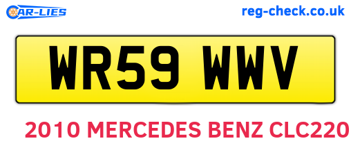 WR59WWV are the vehicle registration plates.