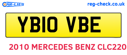 YB10VBE are the vehicle registration plates.