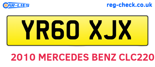 YR60XJX are the vehicle registration plates.