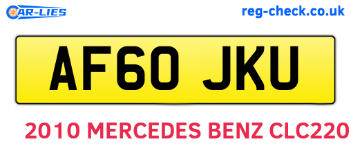 AF60JKU are the vehicle registration plates.