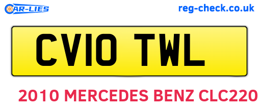 CV10TWL are the vehicle registration plates.