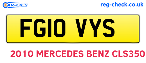 FG10VYS are the vehicle registration plates.