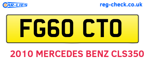 FG60CTO are the vehicle registration plates.