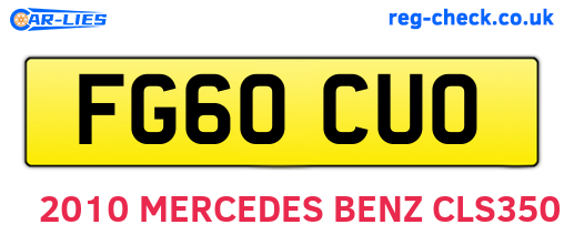 FG60CUO are the vehicle registration plates.