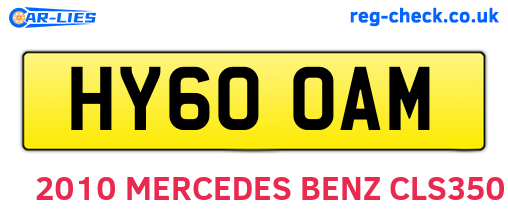 HY60OAM are the vehicle registration plates.